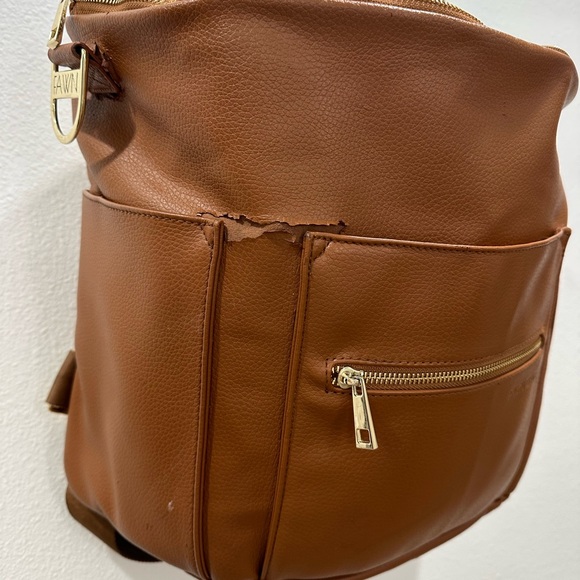 Fawn Design Cognac Original Brown diaper bag backpack infant baby newborn - Picture 3 of 9